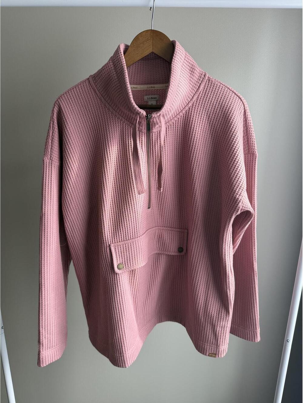 L.L. Bean Birchwood Brushed Waffle Anorak in Washed Orchid